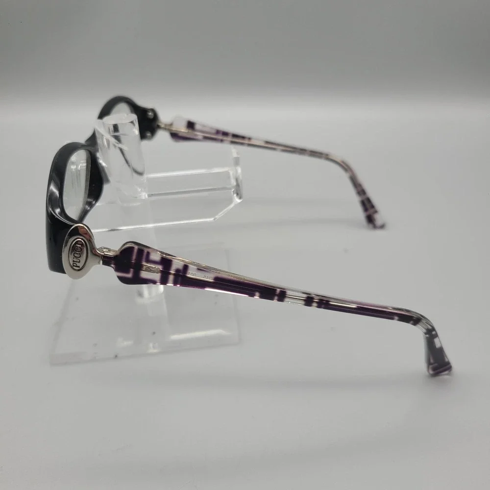 Emilio Pucci EP2610 Black Purple Pattern Eyeglasses Frames Italy 53-15-130